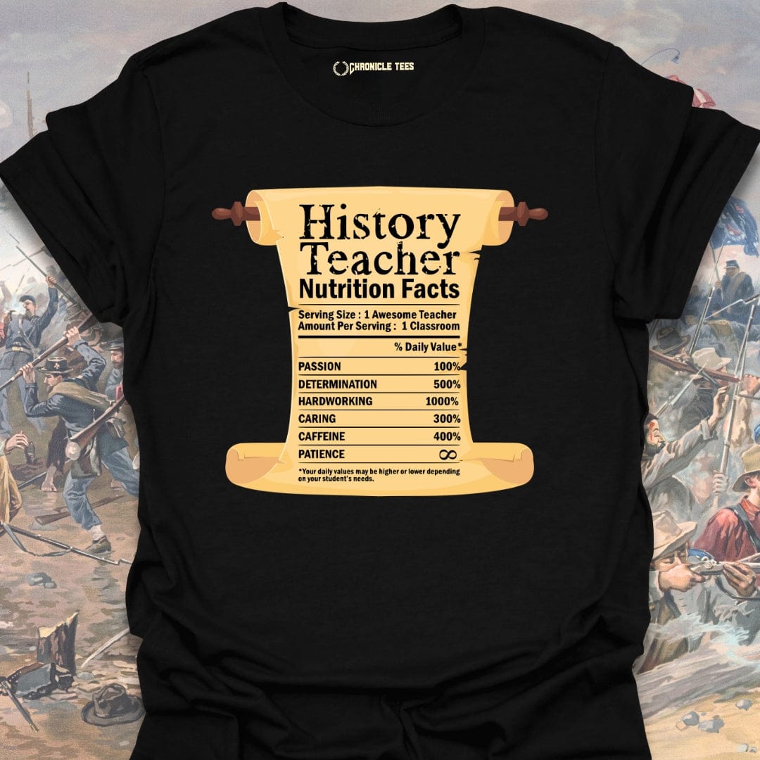 History Teacher Nutrition Facts T-shirt