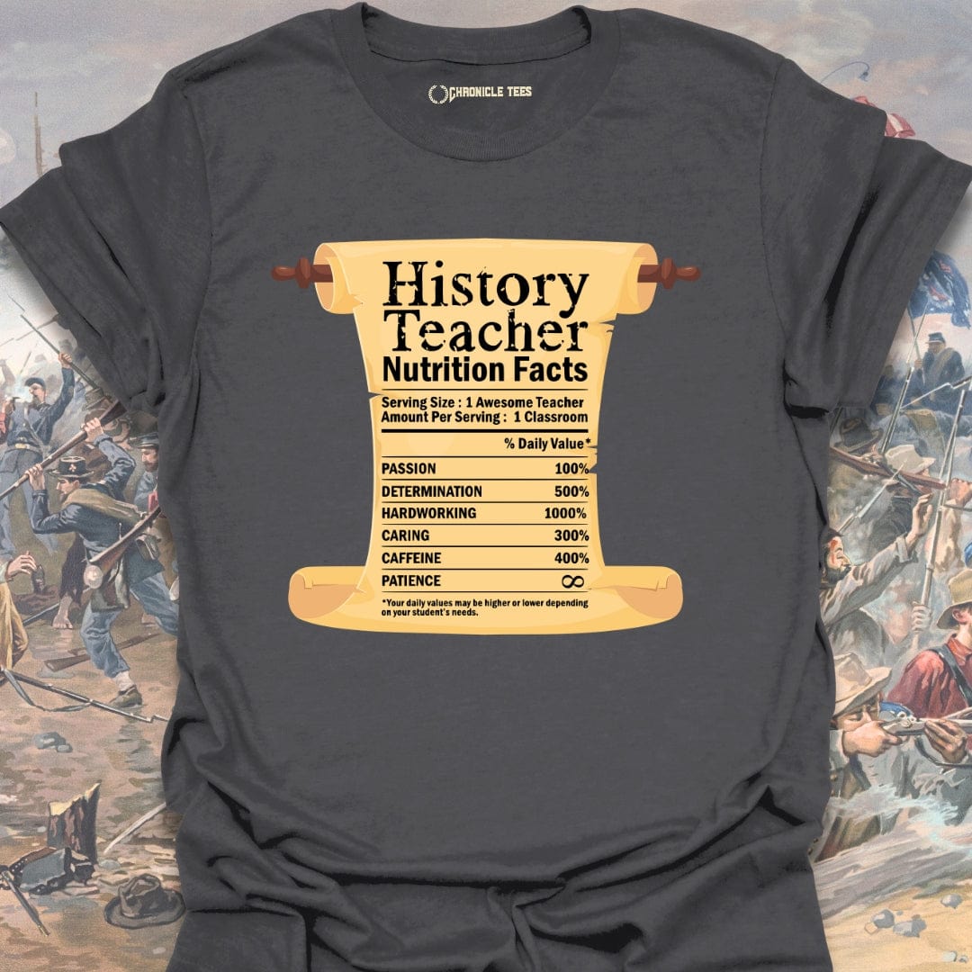 History Teacher Nutrition Facts T-shirt