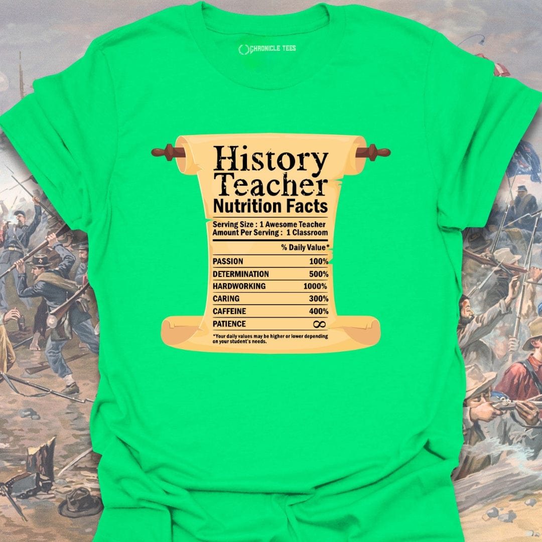 History Teacher Nutrition Facts T-shirt