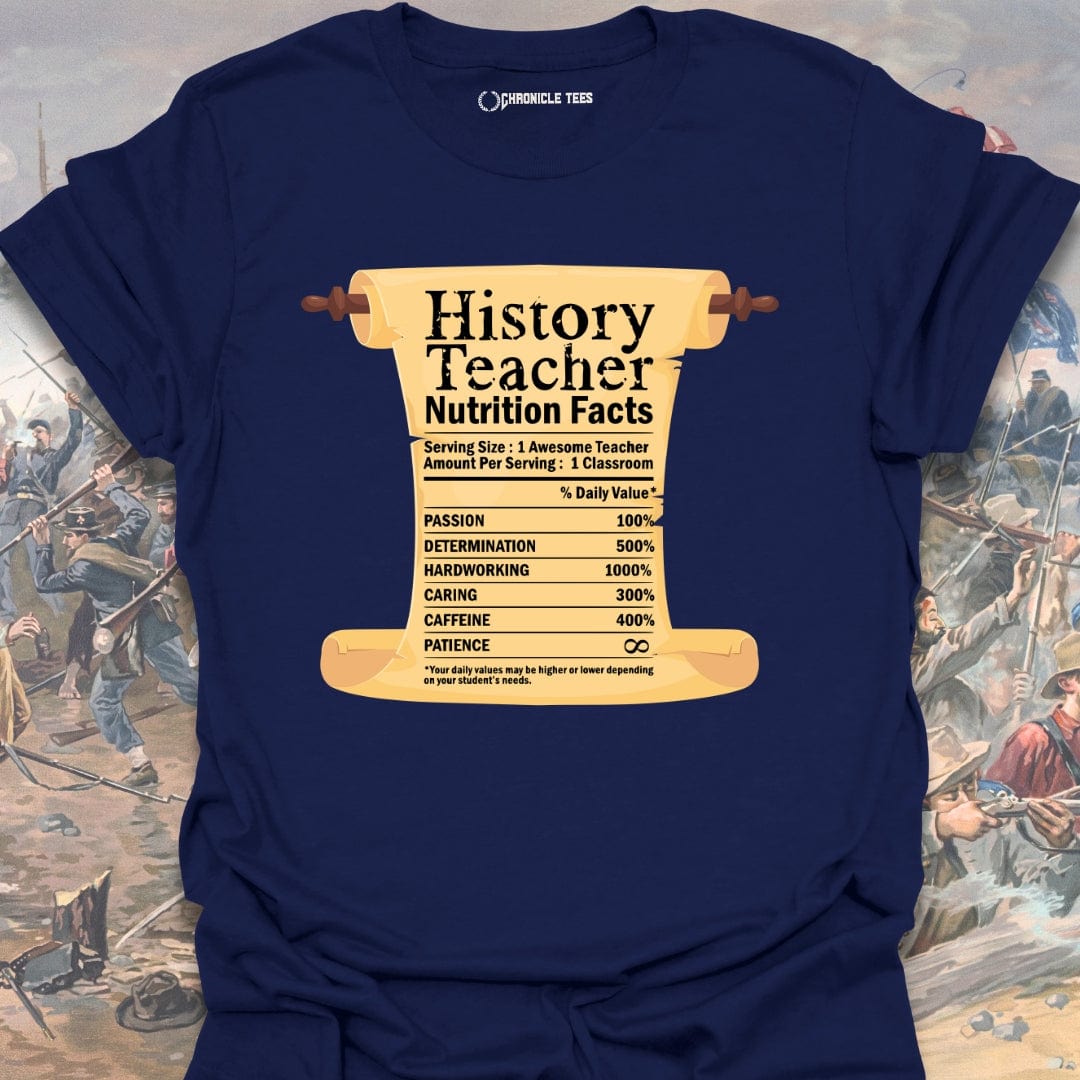 History Teacher Nutrition Facts T-shirt