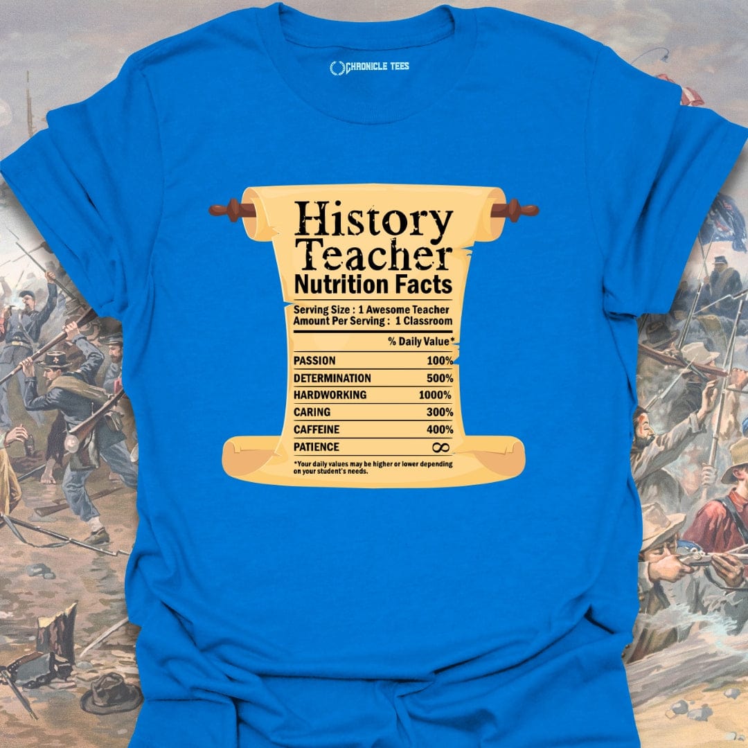 History Teacher Nutrition Facts T-shirt