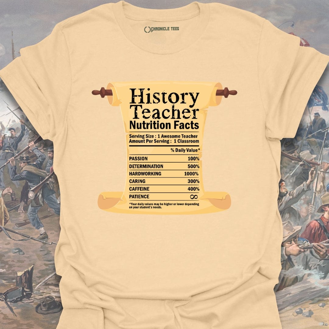 History Teacher Nutrition Facts T-shirt