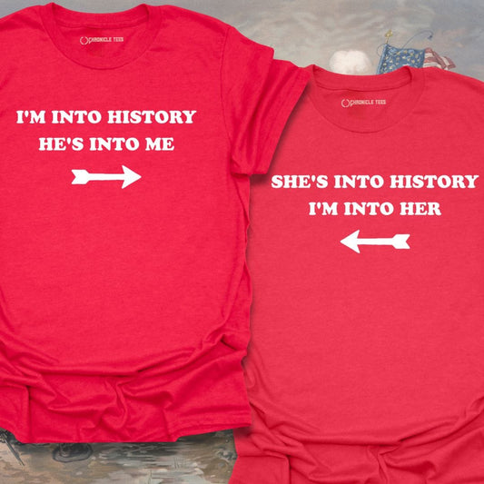 She Loves History. Matching Couple Tees