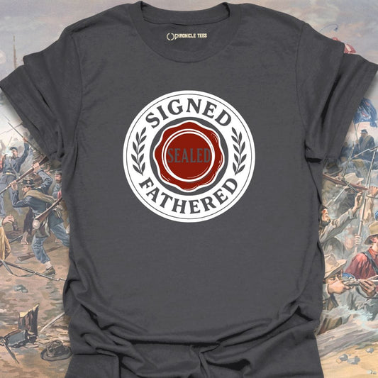 Signed, Sealed, Fathered.  T-shirt