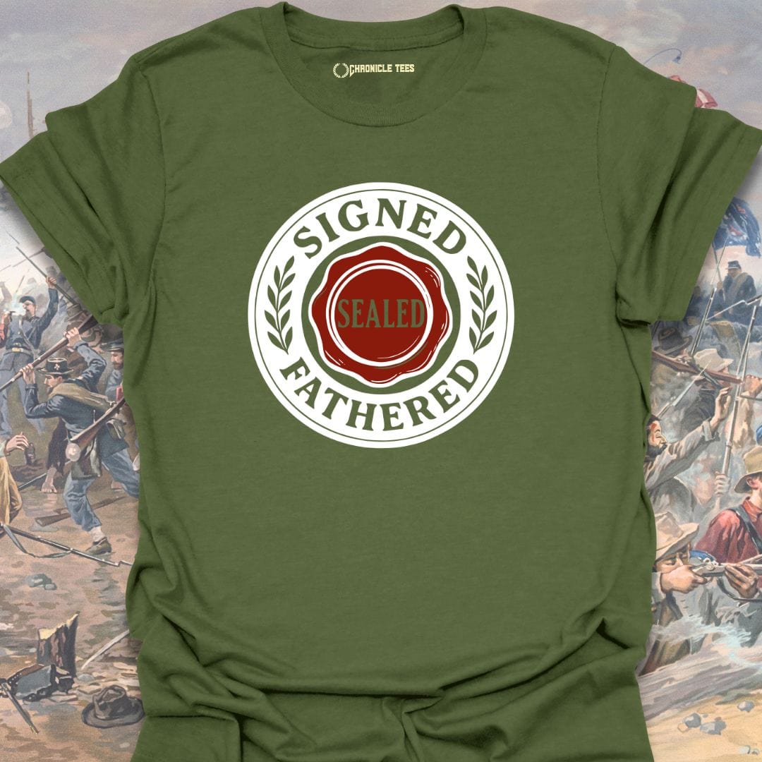 Signed, Sealed, Fathered.  T-shirt